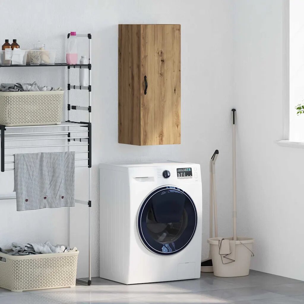 vidaXL Стенен шкаф Дъб 345 x 34 x 90 см Инженерна дървесина