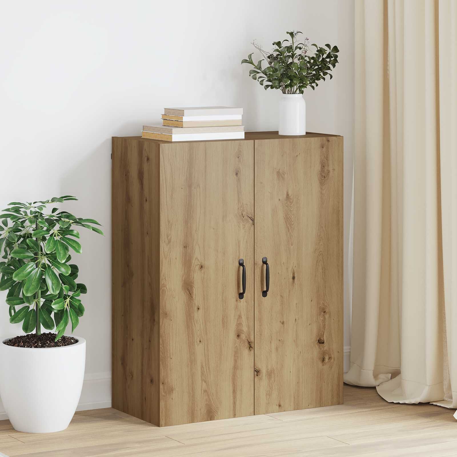 vidaXL Стенен шкаф Дъб 695 x 34 x 90 см Инженерна дървесина