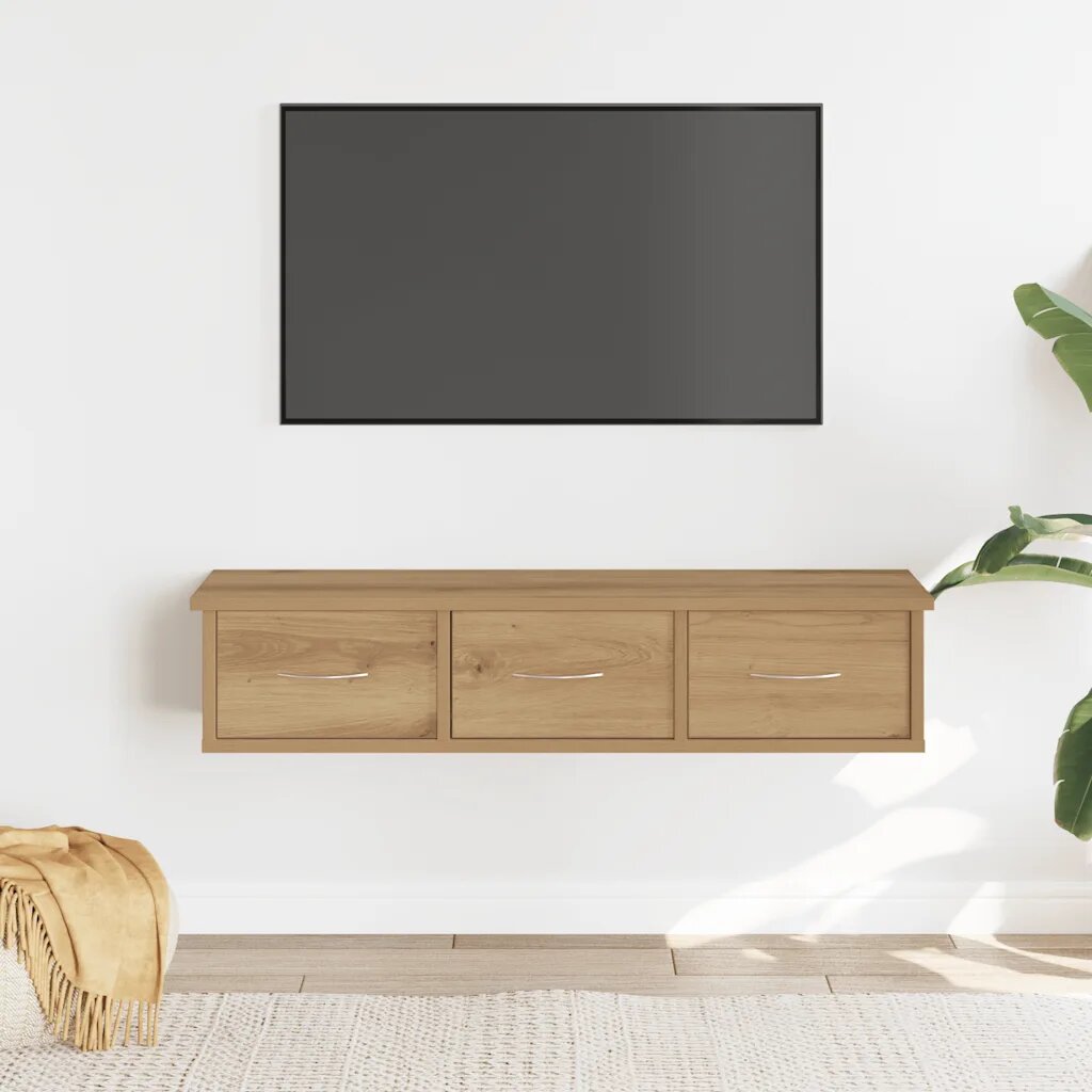 vidaXL Стенен шкаф дъб артизан 88x26x185 см инженерно дърво