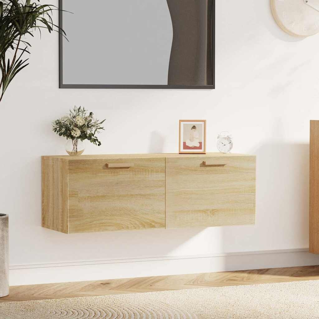 vidaXL Стенен шкаф дъб сонома 100x365x35 см инженерно дърво