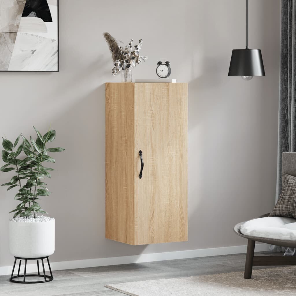 vidaXL Стенен шкаф дъб сонома 345x34x90 см инженерно дърво