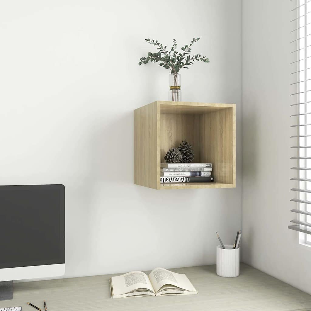 vidaXL Стенен шкаф дъб сонома 37x37x37 см инженерно дърво