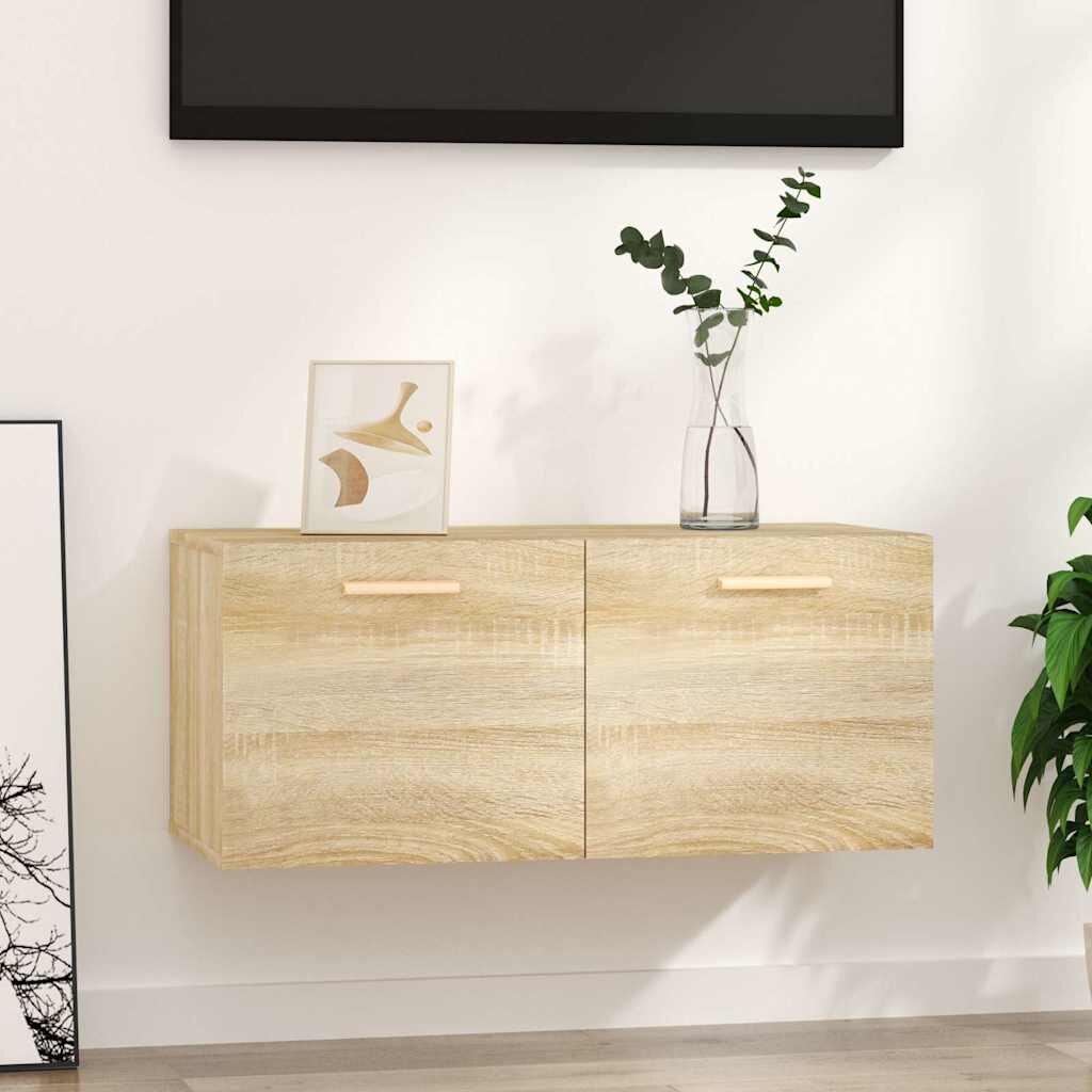 vidaXL Стенен шкаф дъб сонома 80x35x365 см инженерно дърво