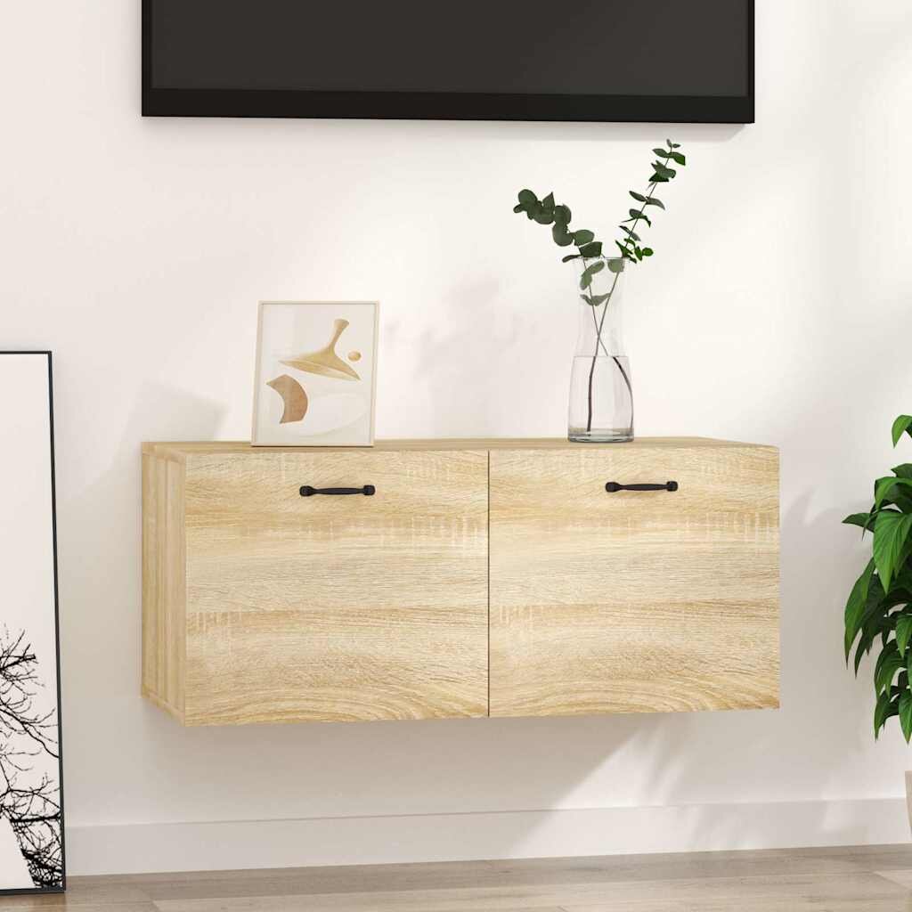 vidaXL Стенен шкаф дъб сонома 80x365x35 см инженерно дърво