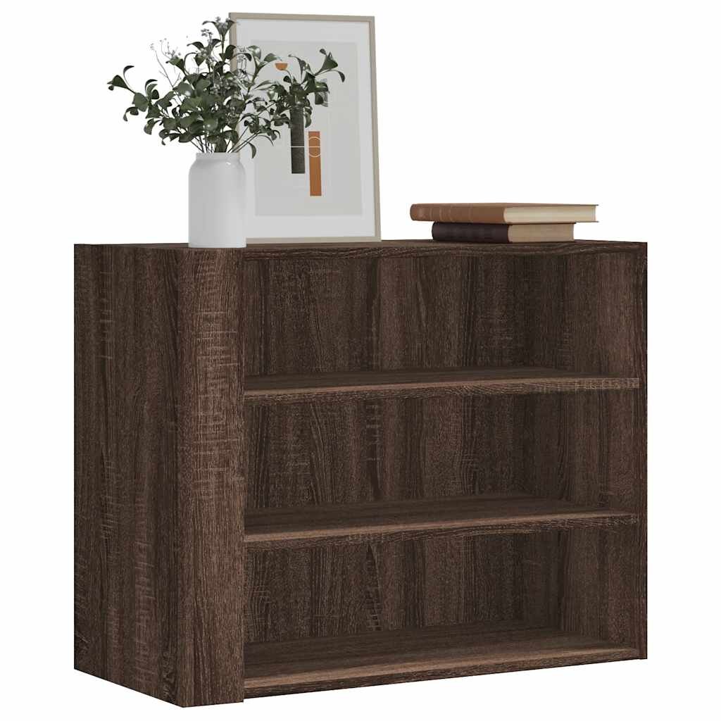 vidaXL Стенен шкаф кафяв дъб 75x35x60 см инженерно дърво