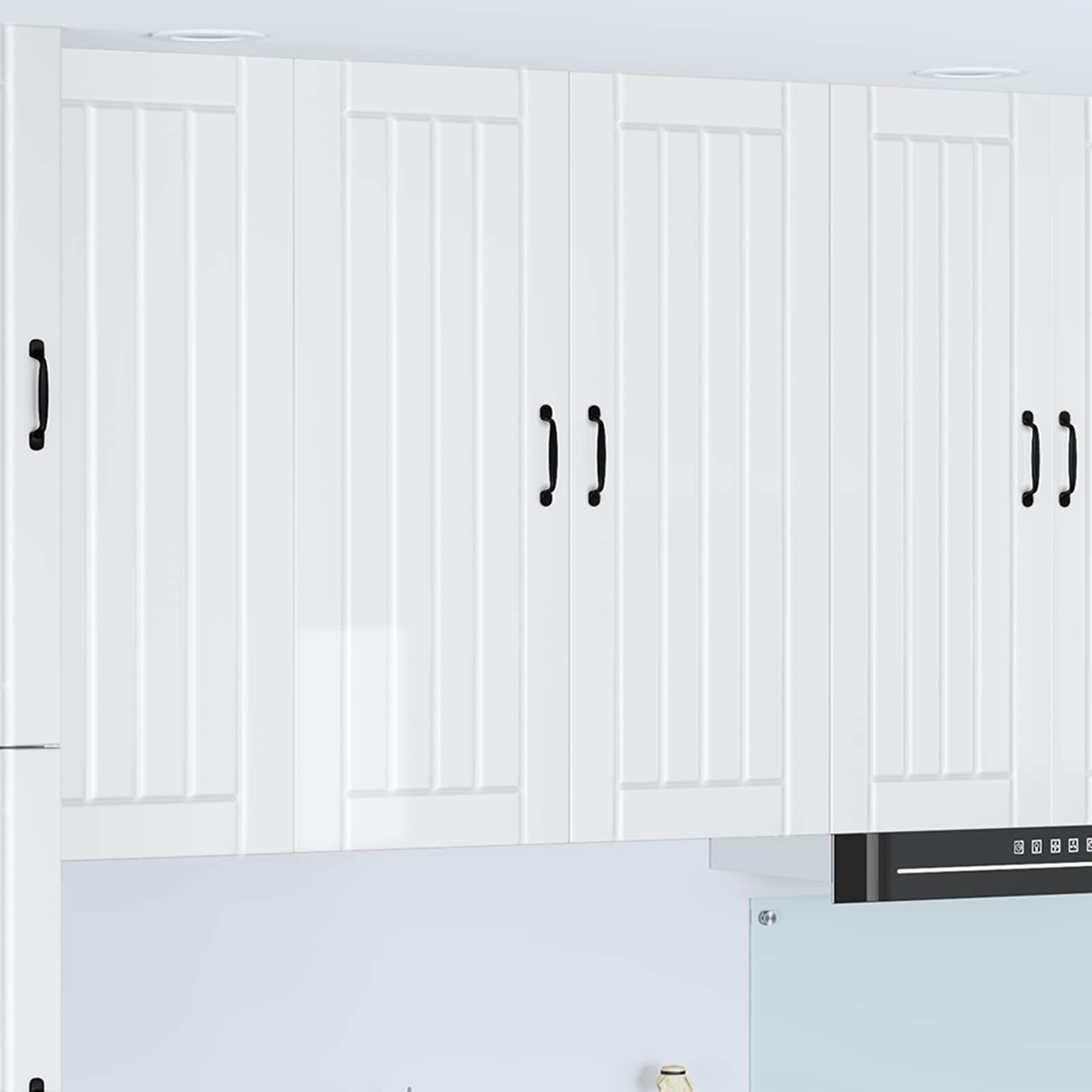 vidaXL Стенен шкаф LUCCA Бял гланц 80 x 31 x 100 см