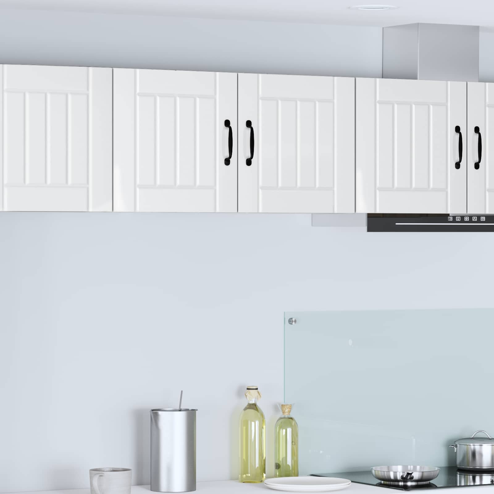 vidaXL Стенен шкаф LUCCA Бял гланц 80 x 31 x 40 см Инженерна дървесина