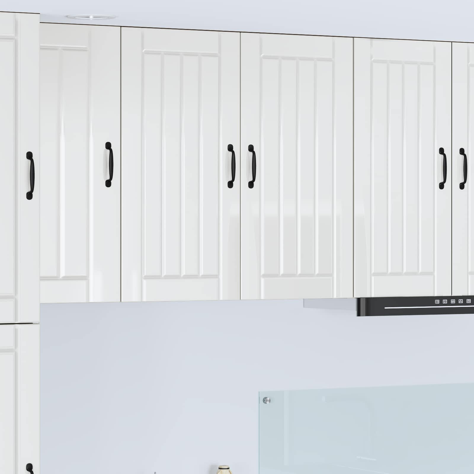 vidaXL Стенен шкаф LUCCA Бял гланц 80 x 31 x 80 см Инженерна дървесина