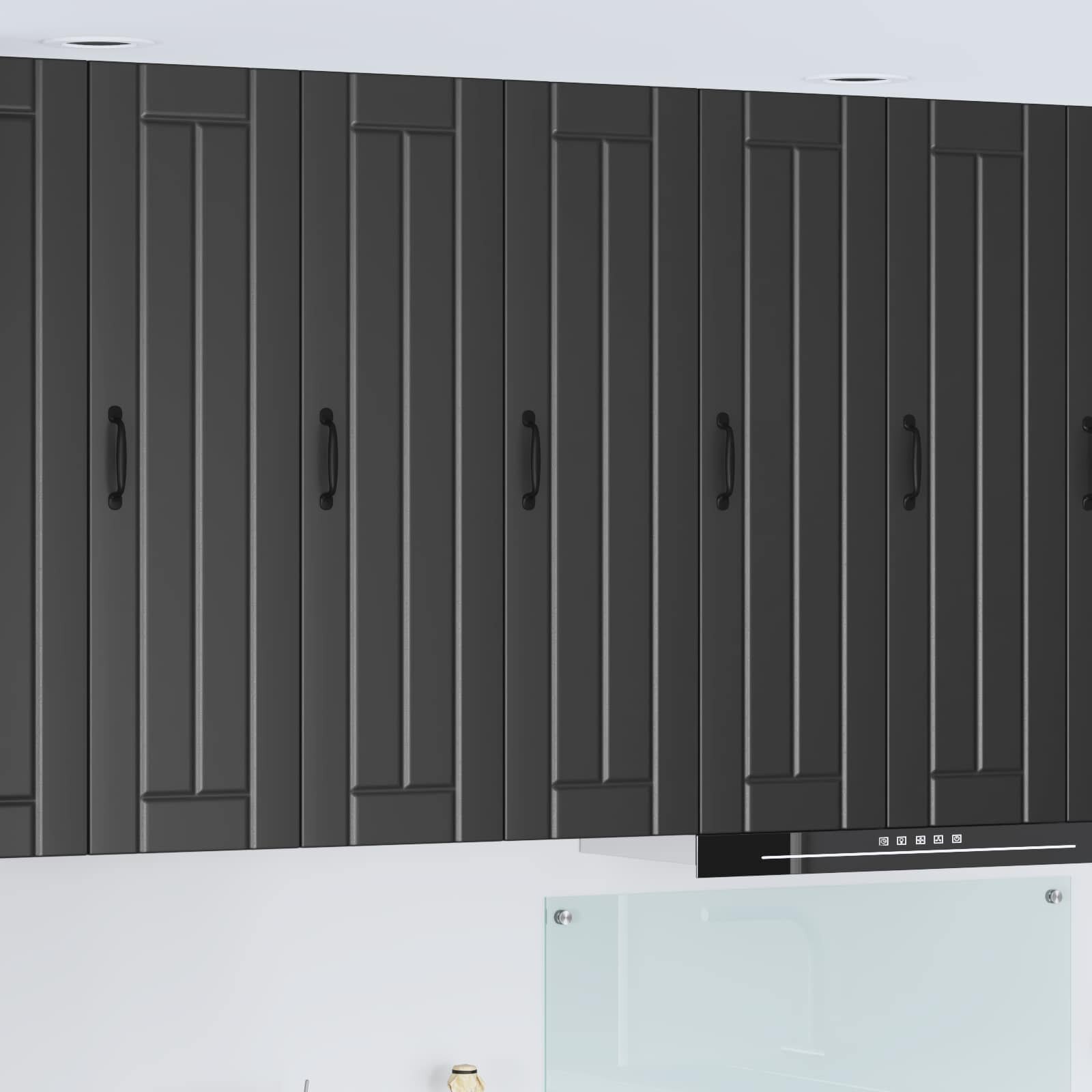 vidaXL Стенен шкаф LUCCA Черно 30 x 31 x 100 см Инженерна дървесина