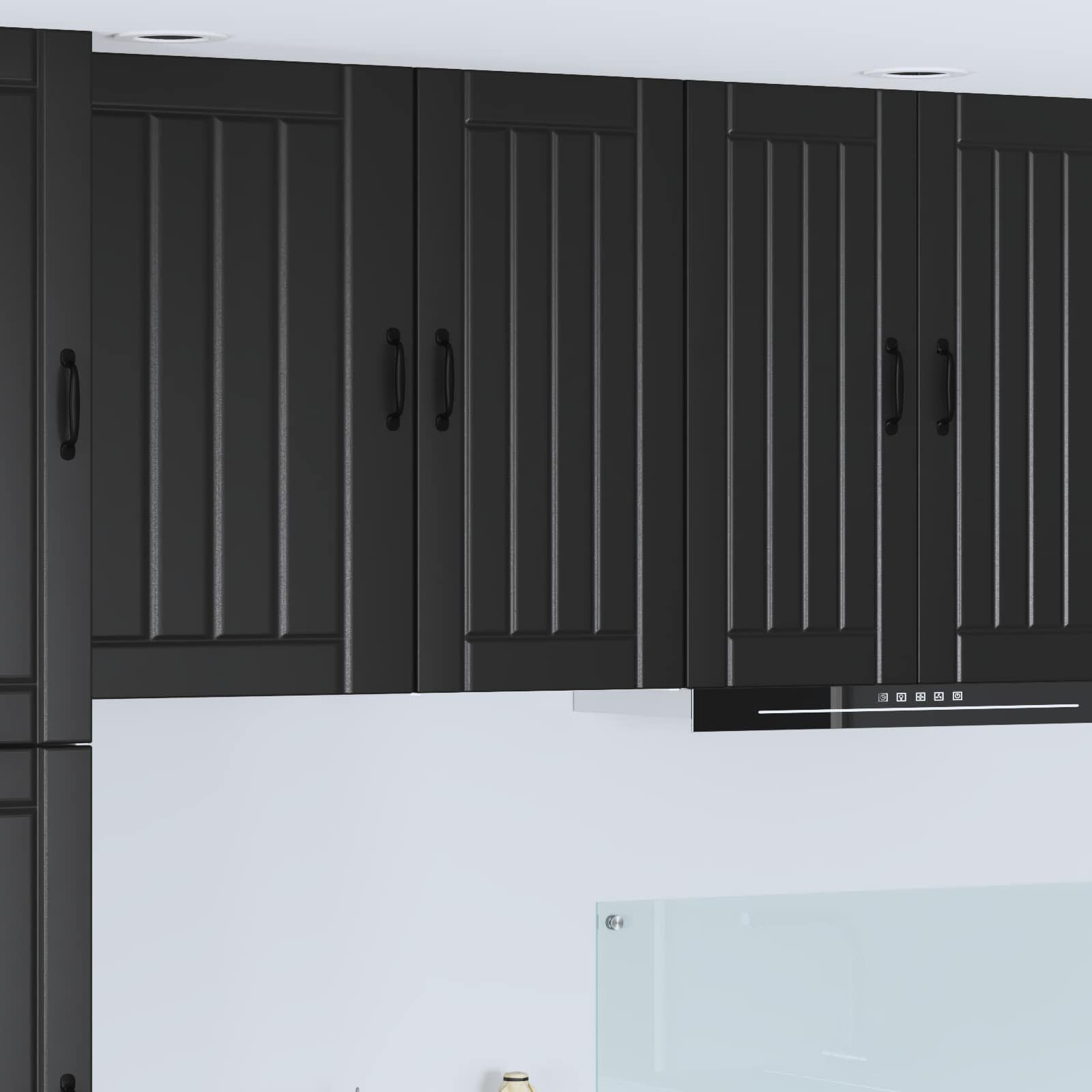 vidaXL Стенен шкаф LUCCA Черно 40 x 31 x 80 см Инженерна дървесина