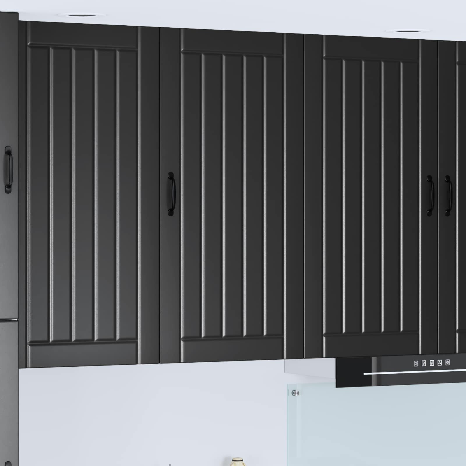 vidaXL Стенен шкаф LUCCA Черно 50 x 31 x 100 см Инженерна дървесина