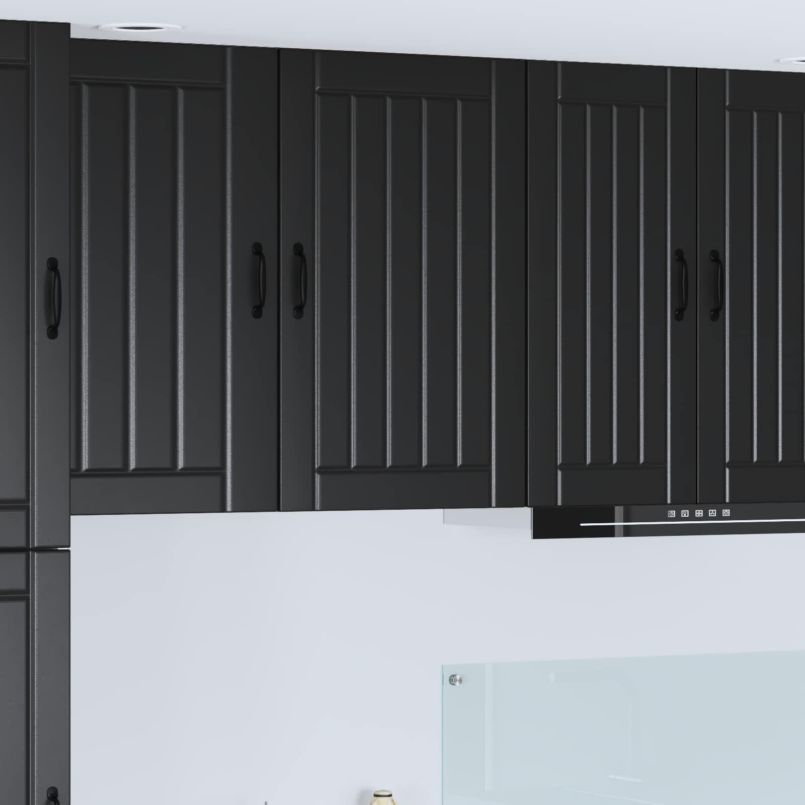 vidaXL Стенен шкаф LUCCA Черно 50 x 31 x 80 см Инженерна дървесина