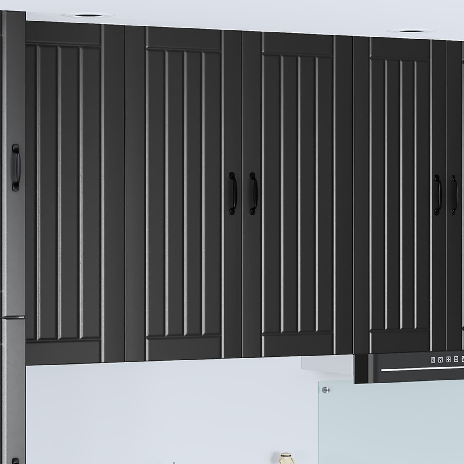 vidaXL Стенен шкаф LUCCA Черно 80 x 31 x 100 см Инженерна дървесина