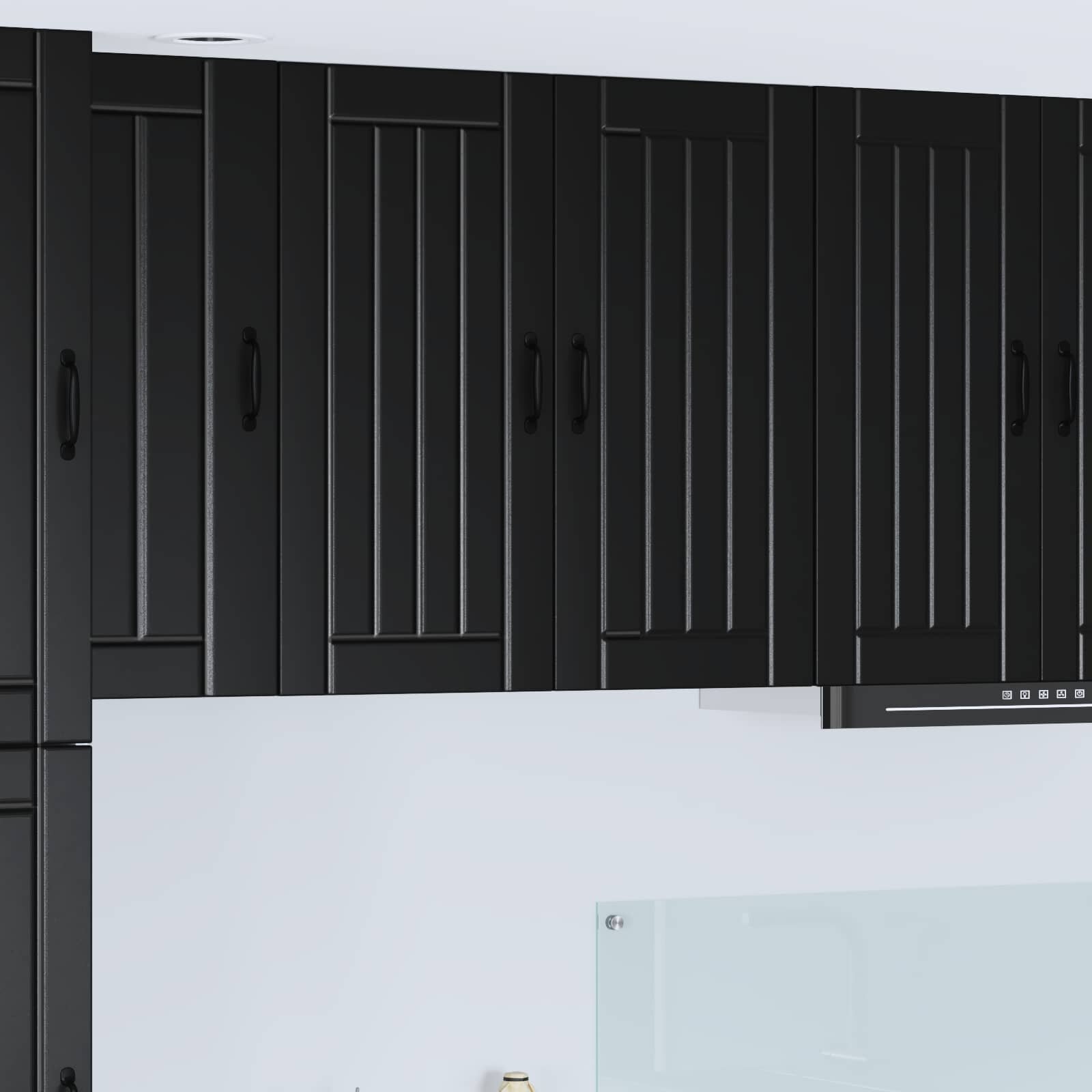 vidaXL Стенен шкаф LUCCA Черно 80 x 31 x 80 см Инженерна дървесина