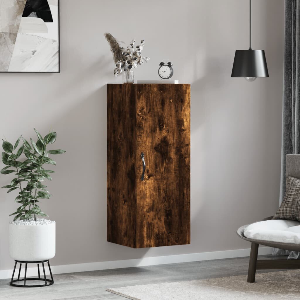 vidaXL Стенен шкаф опушен дъб 345x34x90 см инженерно дърво