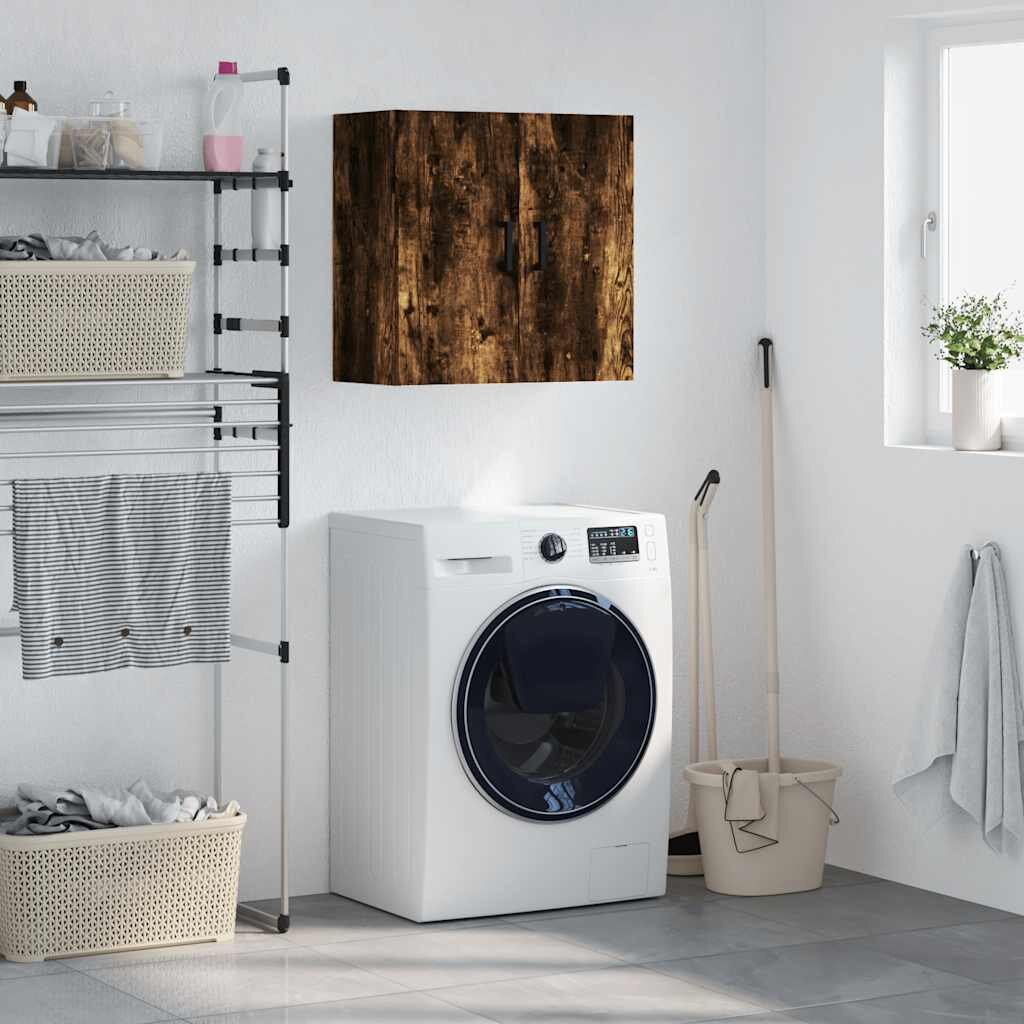 vidaXL Стенен шкаф опушен дъб 60x31x60 см инженерно дърво