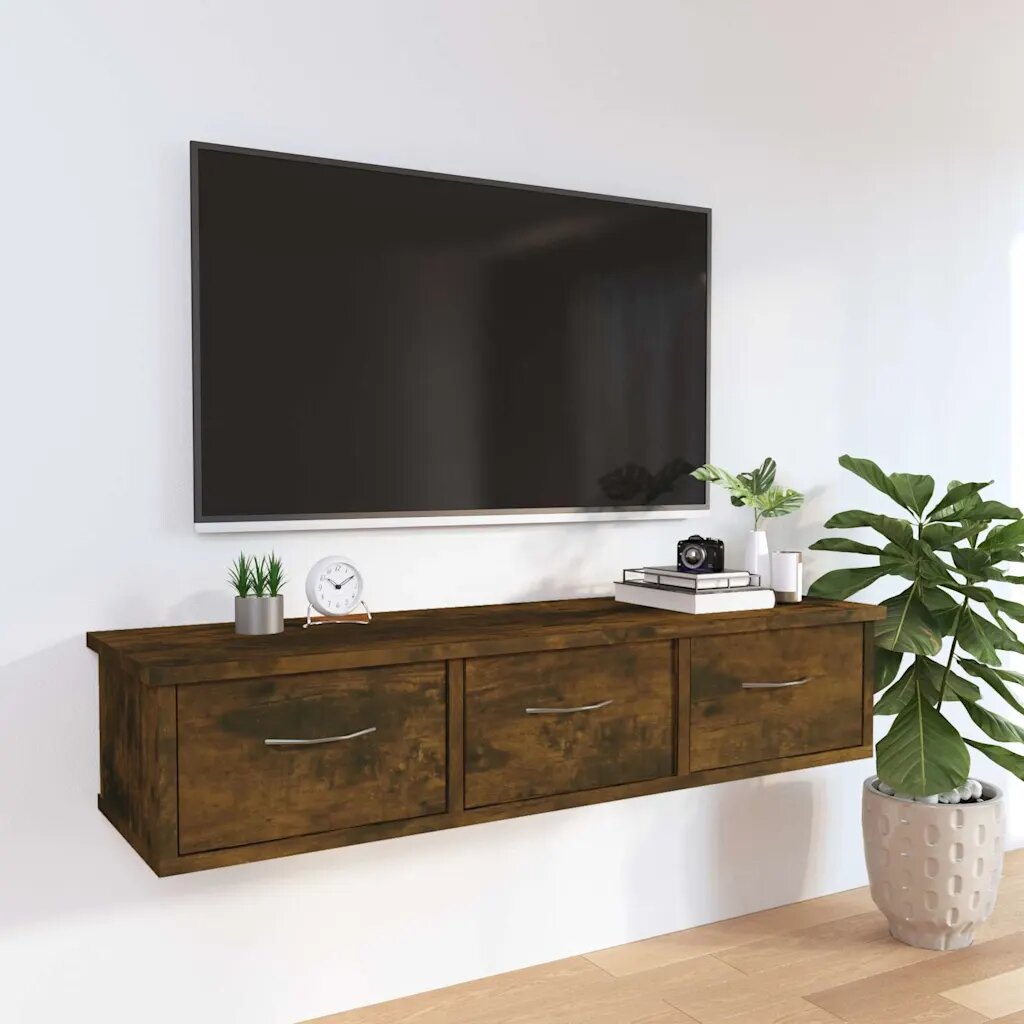 vidaXL Стенен шкаф опушен дъб 88x26x185 см инженерно дърво