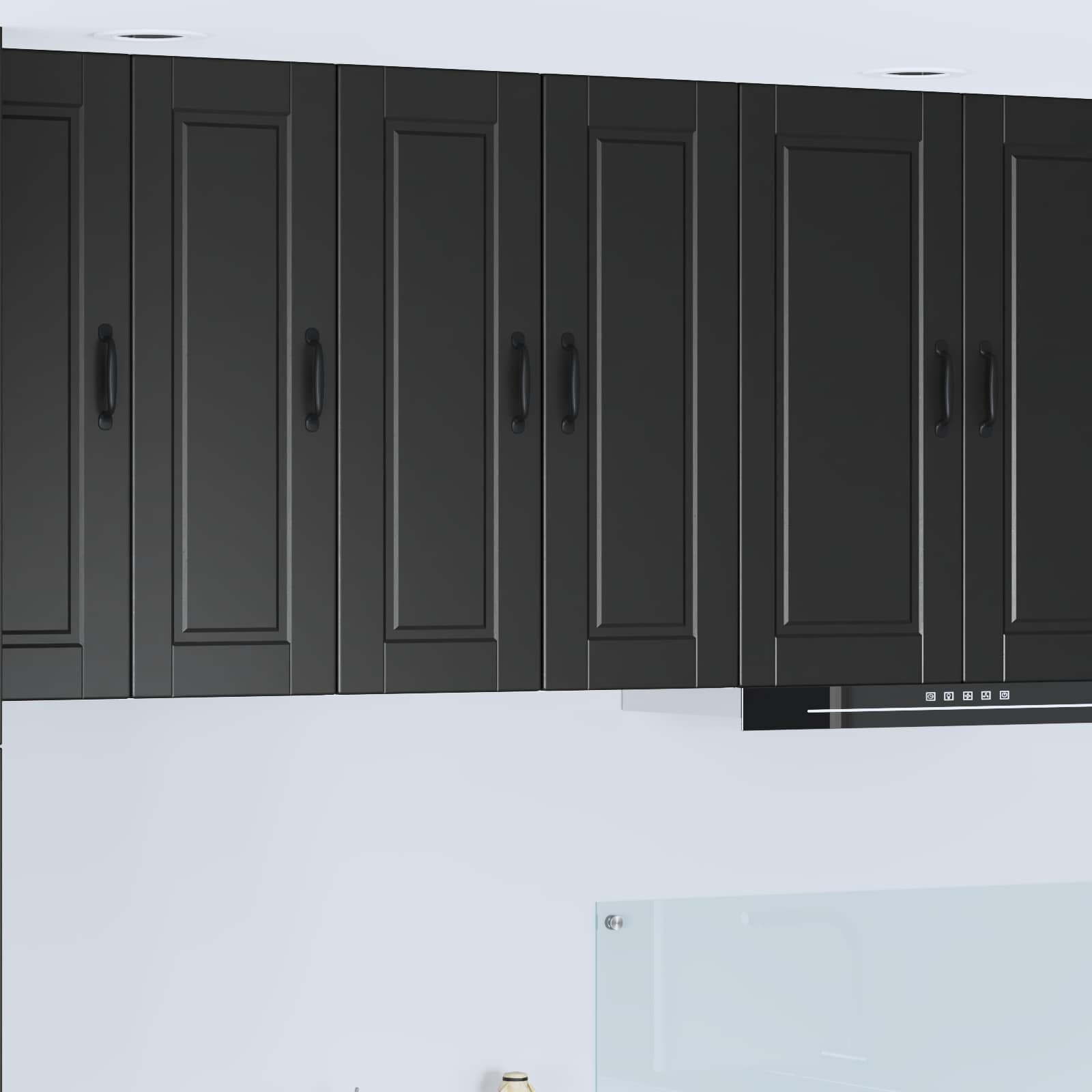 vidaXL Стенен шкаф PORTO Черно 30 x 31 x 80 см Инженерна дървесина