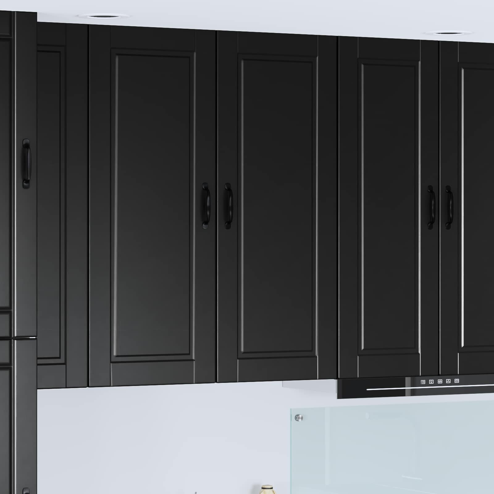 vidaXL Стенен шкаф PORTO Черно 40 x 31 x 100 см Инженерна дървесина