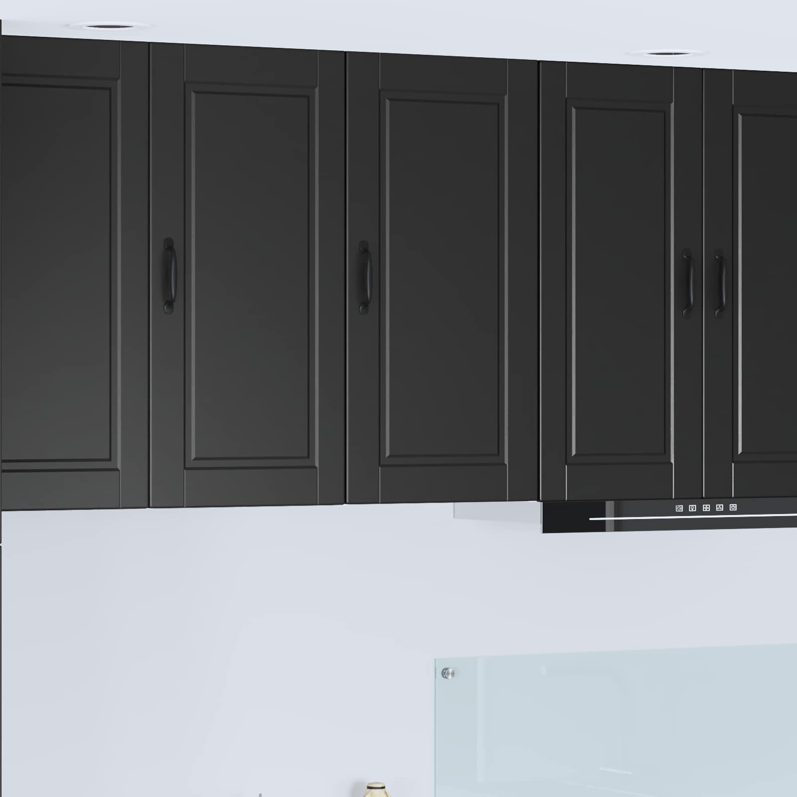 vidaXL Стенен шкаф PORTO Черно 40 x 31 x 80 см Инженерна дървесина