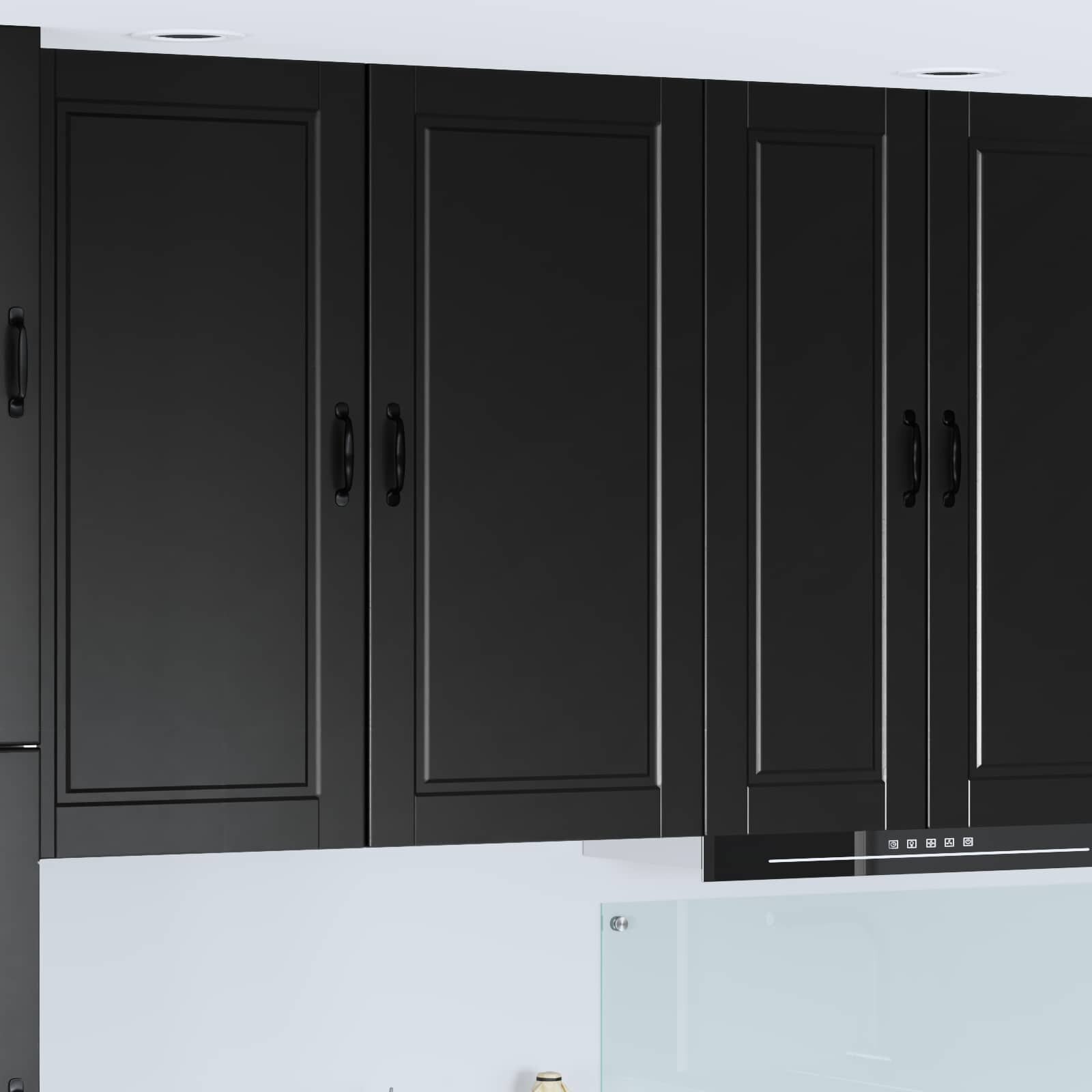vidaXL Стенен шкаф PORTO Черно 50 x 31 x 100 см Инженерна дървесина