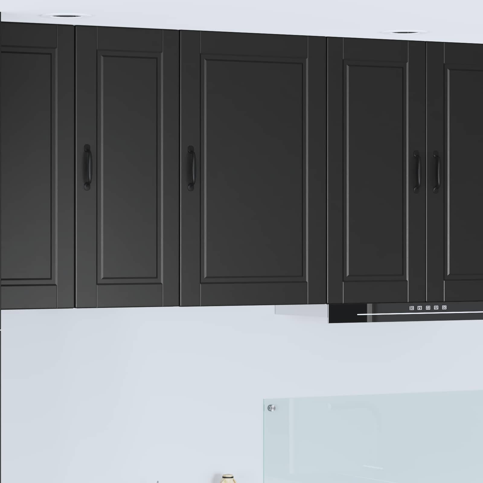 vidaXL Стенен шкаф PORTO Черно 50 x 31 x 80 см Инженерна дървесина