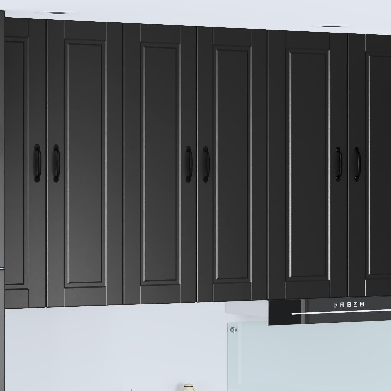 vidaXL Стенен шкаф PORTO Черно 60 x 31 x 100 см Инженерна дървесина