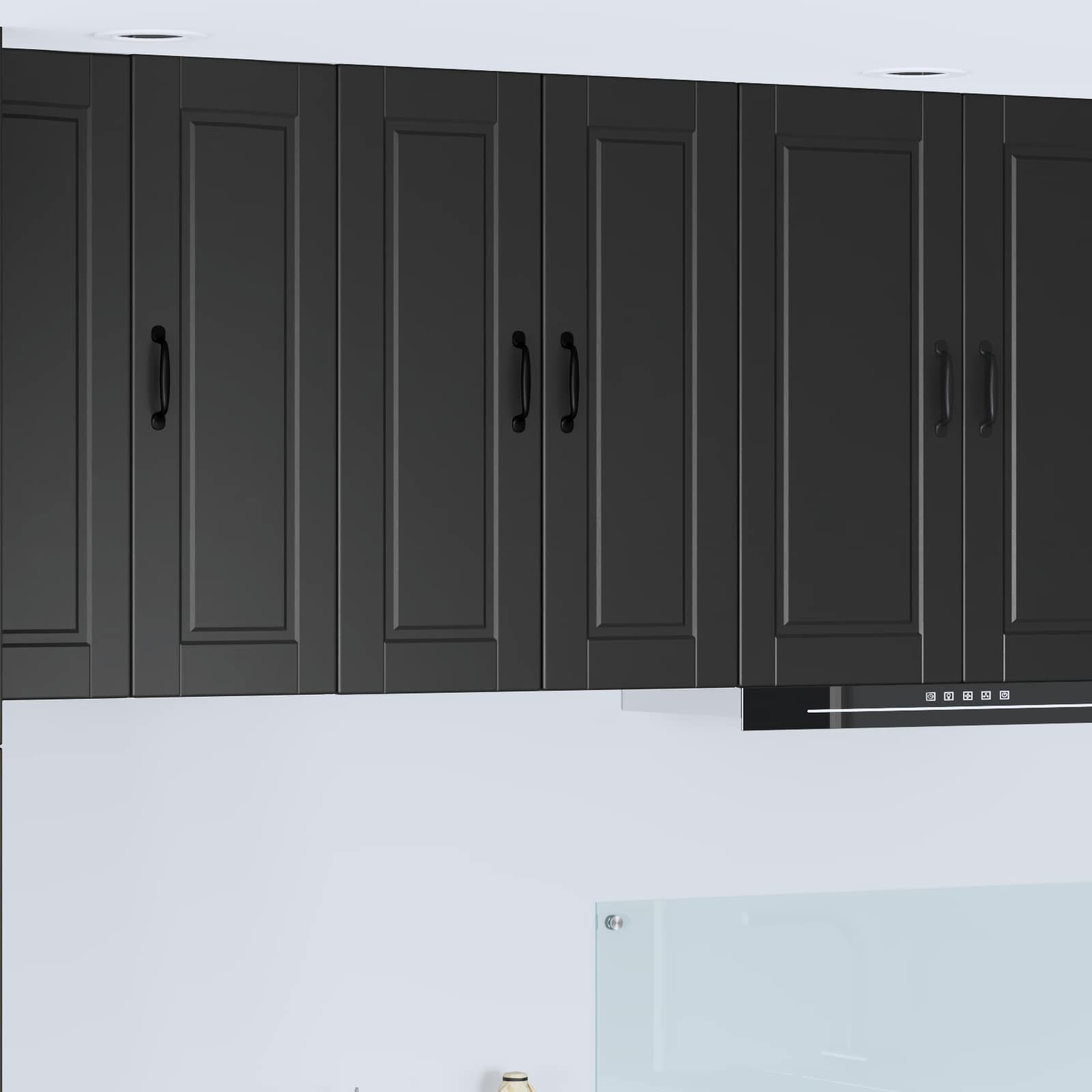 vidaXL Стенен шкаф PORTO Черно 60 x 31 x 80 см Инженерна дървесина