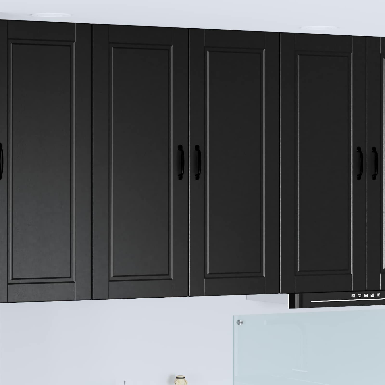 vidaXL Стенен шкаф PORTO Черно 80 x 31 x 100 см Инженерна дървесина