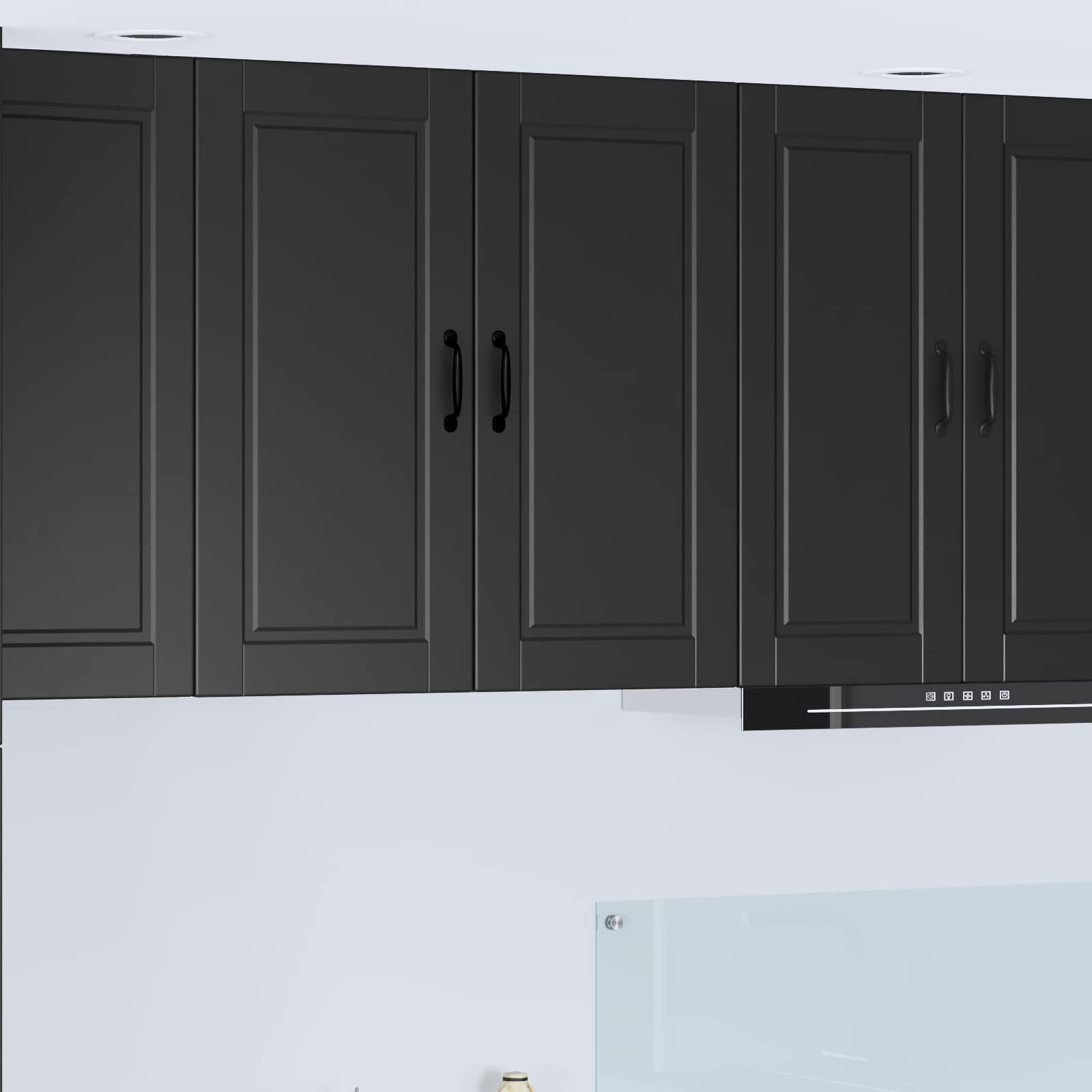 vidaXL Стенен шкаф PORTO Черно 80 x 31 x 80 см Инженерна дървесина