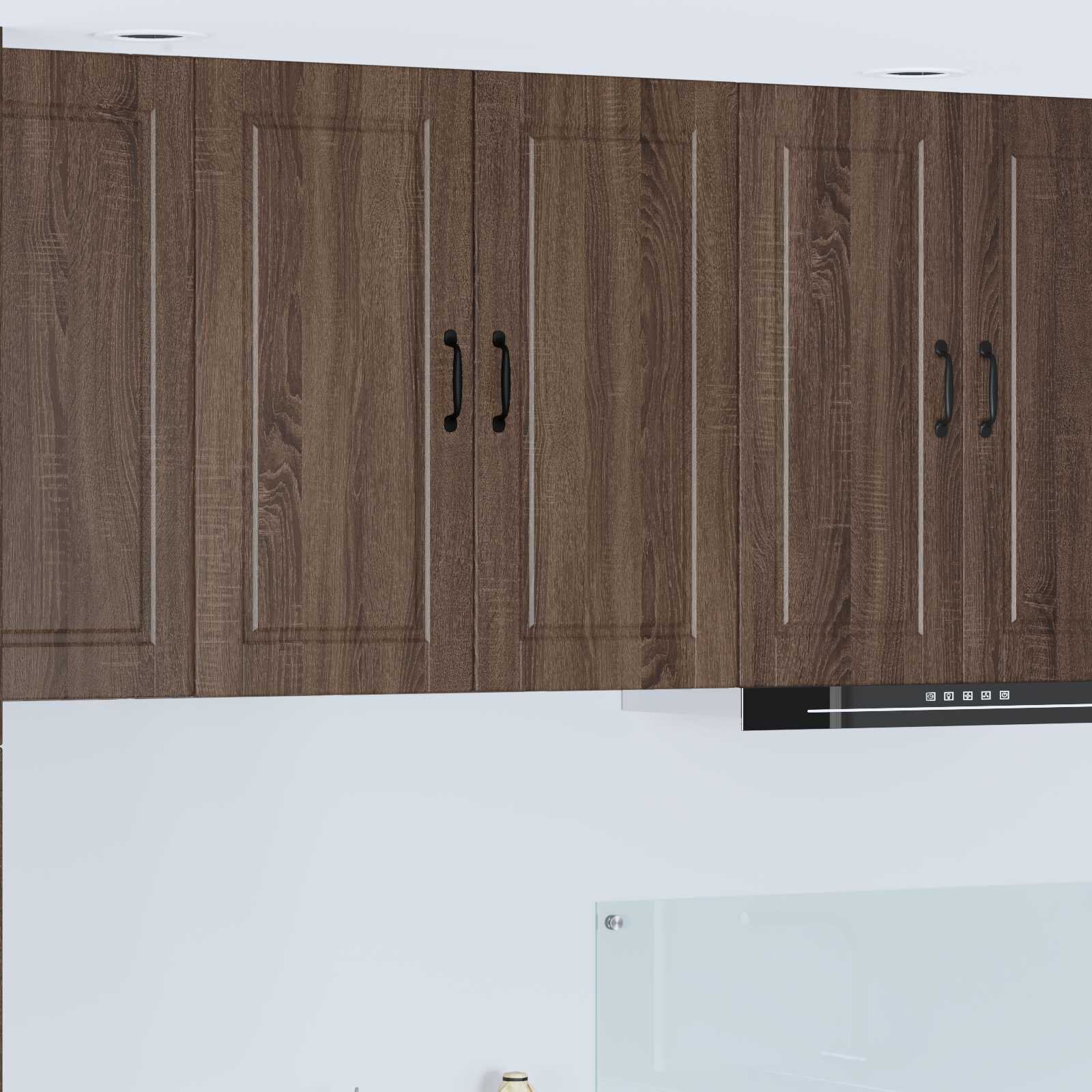 vidaXL Стенен шкаф PORTO Кафяв дъб 80 x 31 x 80 см Инженерна дървесина