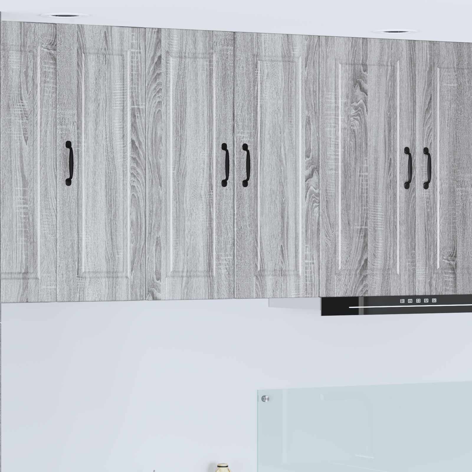vidaXL Стенен шкаф PORTO Сив Сонома 60 x 31 x 80 см
