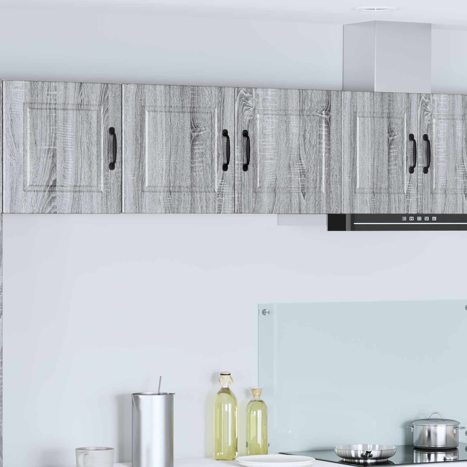 vidaXL Стенен шкаф PORTO Сив Сонома 80 x 31 x 40 см
