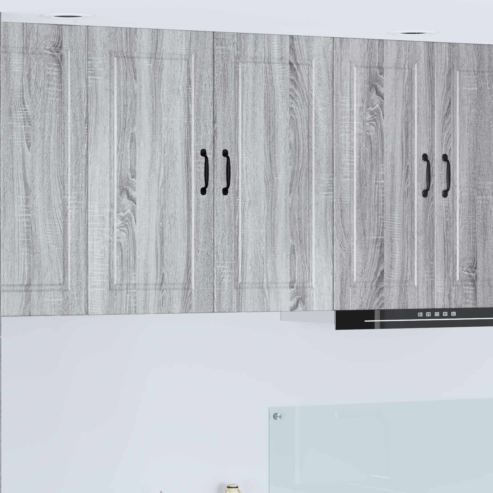 vidaXL Стенен шкаф PORTO Сив Сонома 80 x 31 x 80 см
