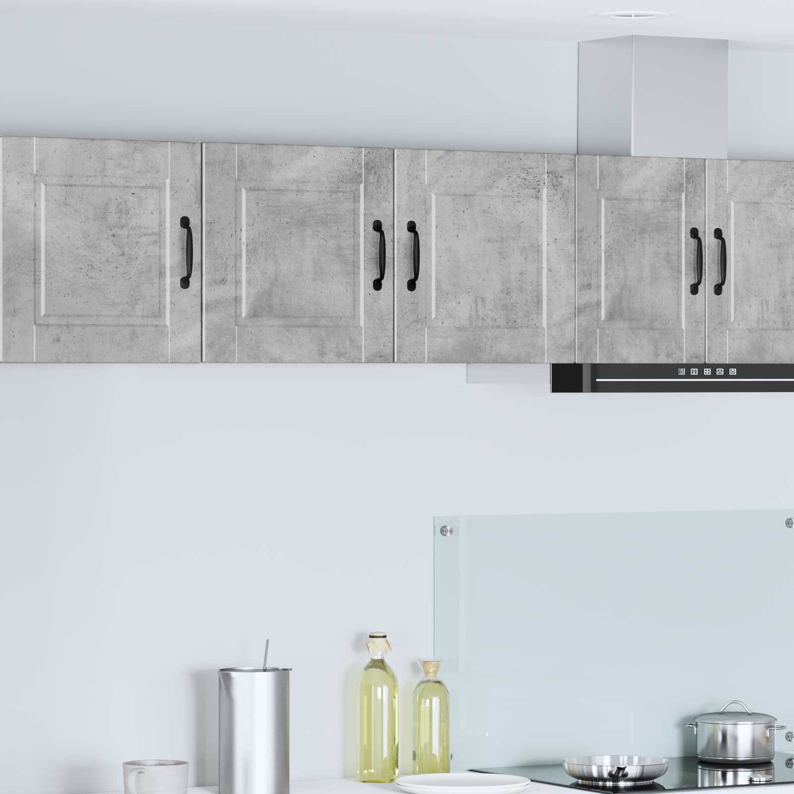 vidaXL Стенен шкаф PORTO Циментено сиво 80 x 31 x 40 см