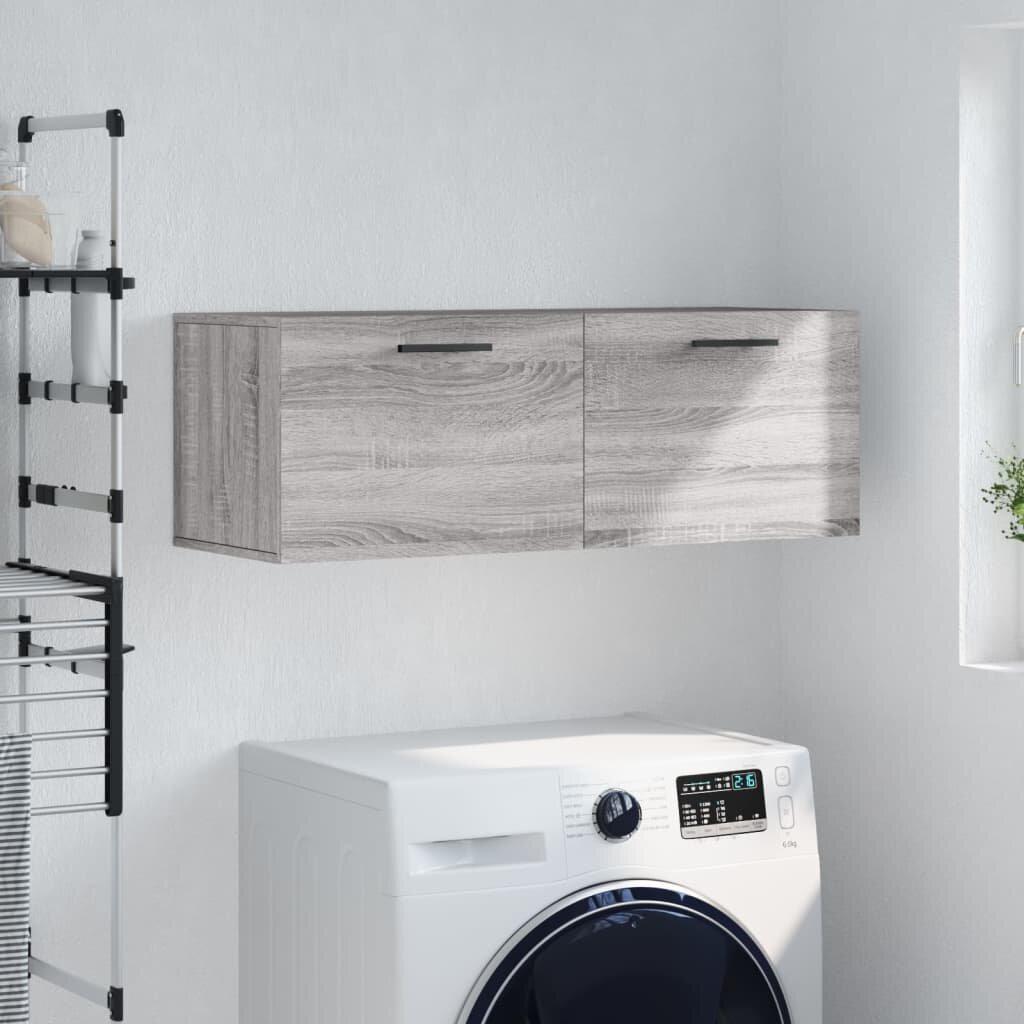 vidaXL Стенен шкаф сив сонома 100x365x35 см инженерно дърво