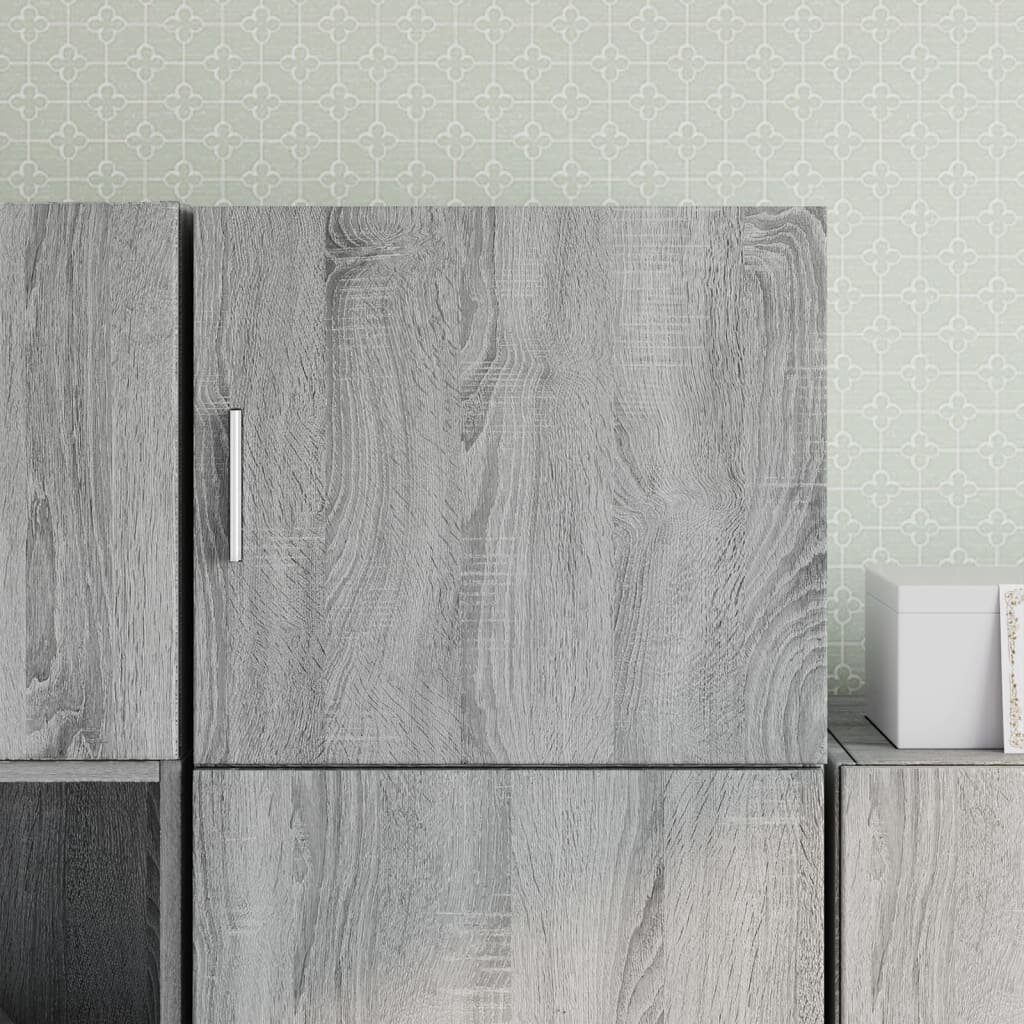 vidaXL Стенен шкаф сив сонома 45x425x40 см инженерно дърво