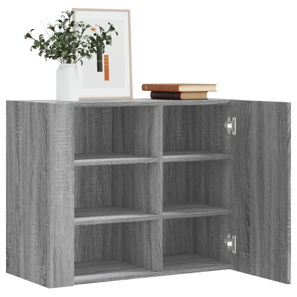 vidaXL Стенен шкаф сив сонома 75x35x60 см инженерно дърво