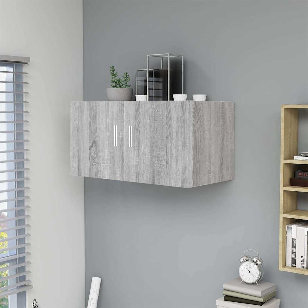 vidaXL Стенен шкаф сив сонома 80x39x40 см инженерно дърво