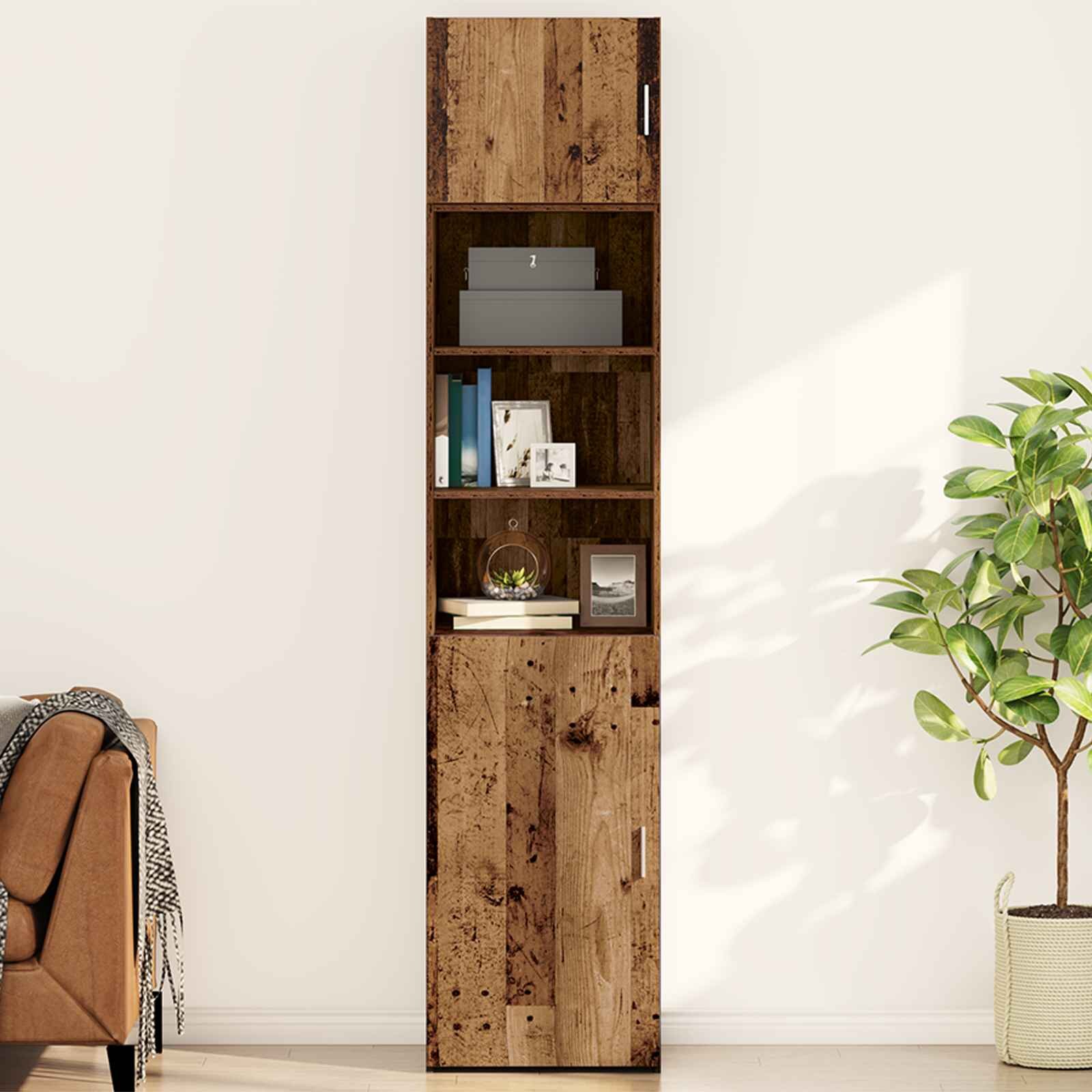 vidaXL Стенен шкаф Старо дърво 50 x 42.5 x 40 см Инженерна дървесина