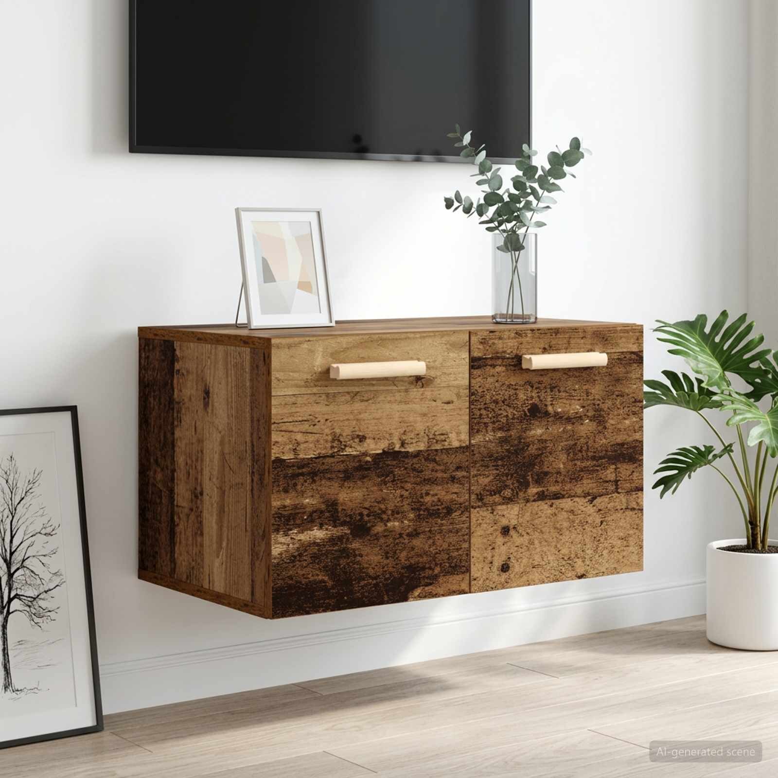 vidaXL Стенен шкаф Старо дърво 60 x 365 x 35 cm Инженерна дървесина