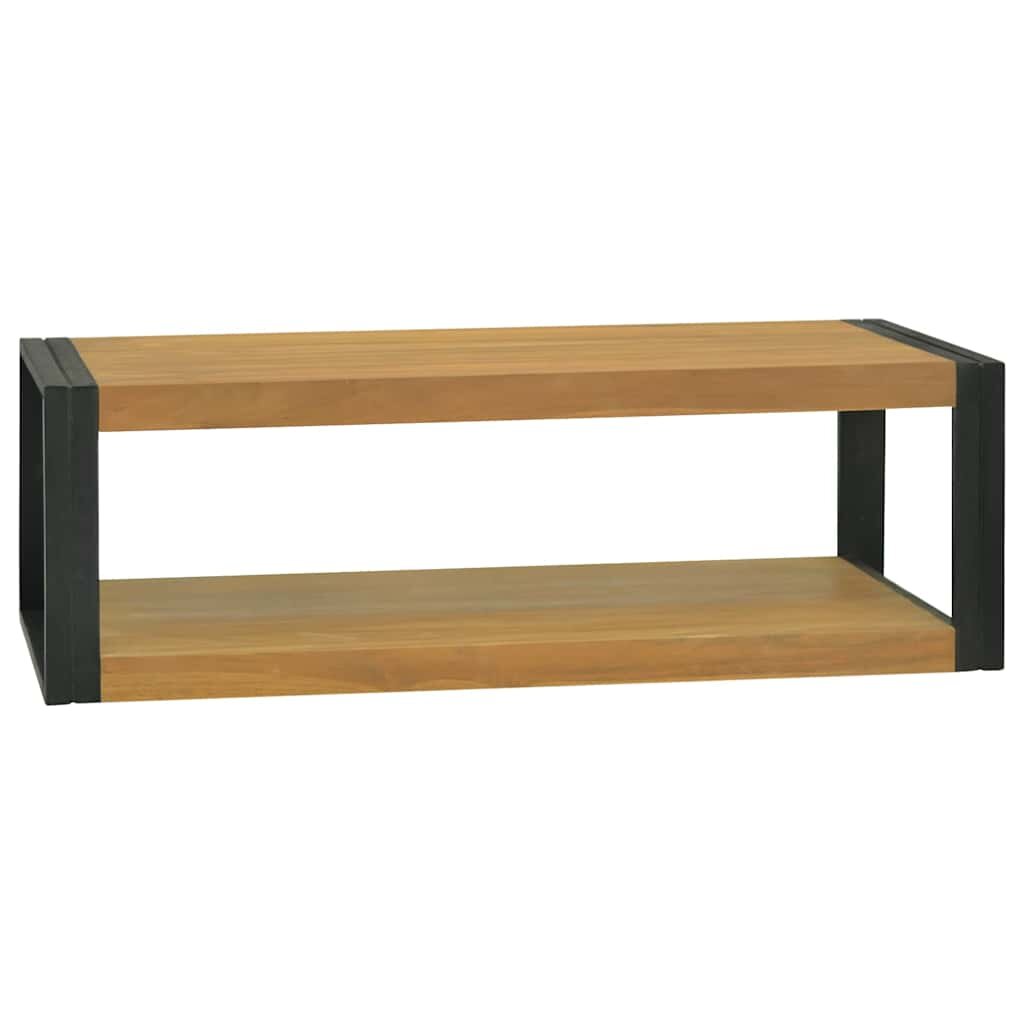 vidaXL Стенен шкаф за баня 110x45x35 см тиково дърво масив