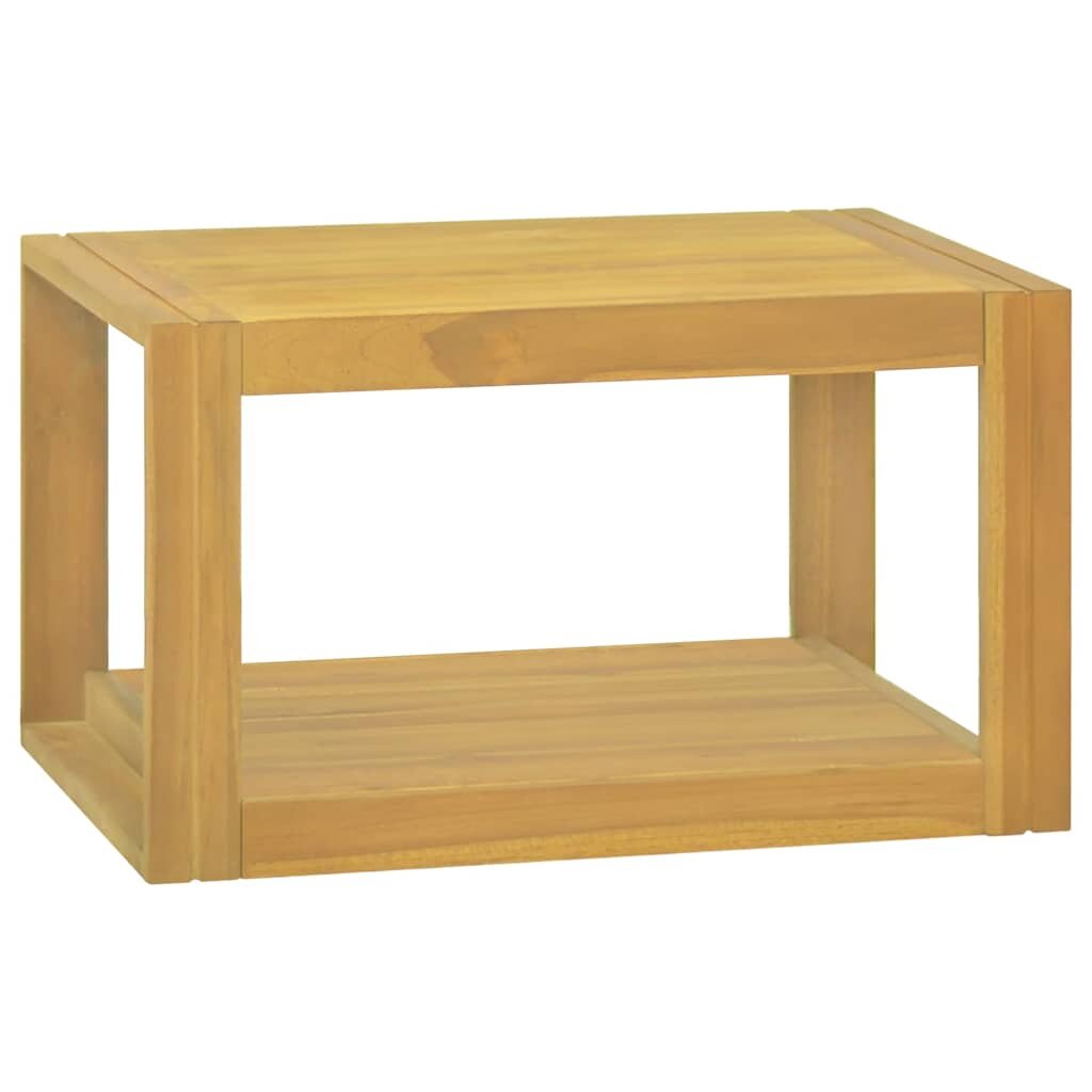 vidaXL Стенен шкаф за баня 60x45x35 см тиково дърво масив