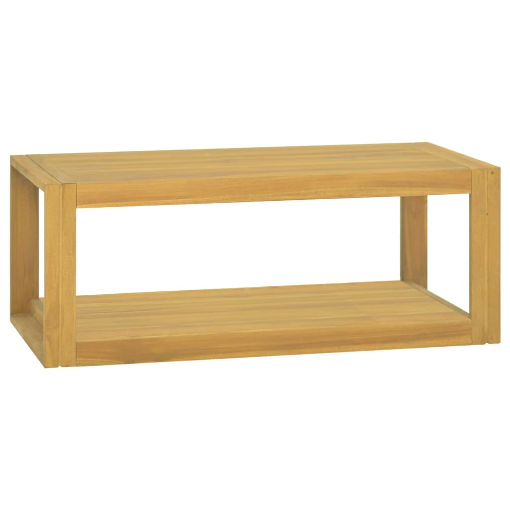 vidaXL Стенен шкаф за баня 90x45x35 см тиково дърво масив