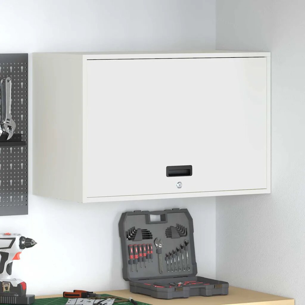 vidaXL Стенен шкаф за гараж Бяло 80 x 40 x 53 см