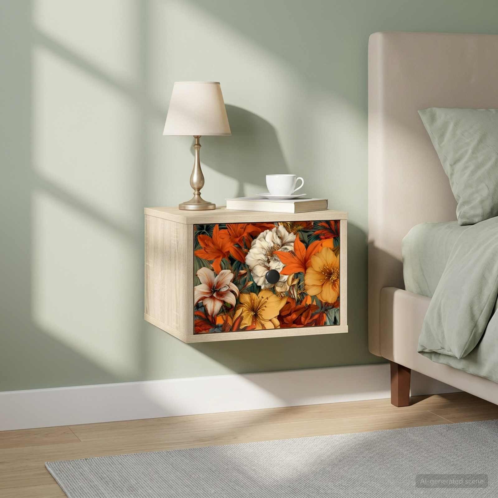 vidaXL Стенен шкаф за нощно шкафче GENNEP Дъб сонома 36 x 33 x 25 см