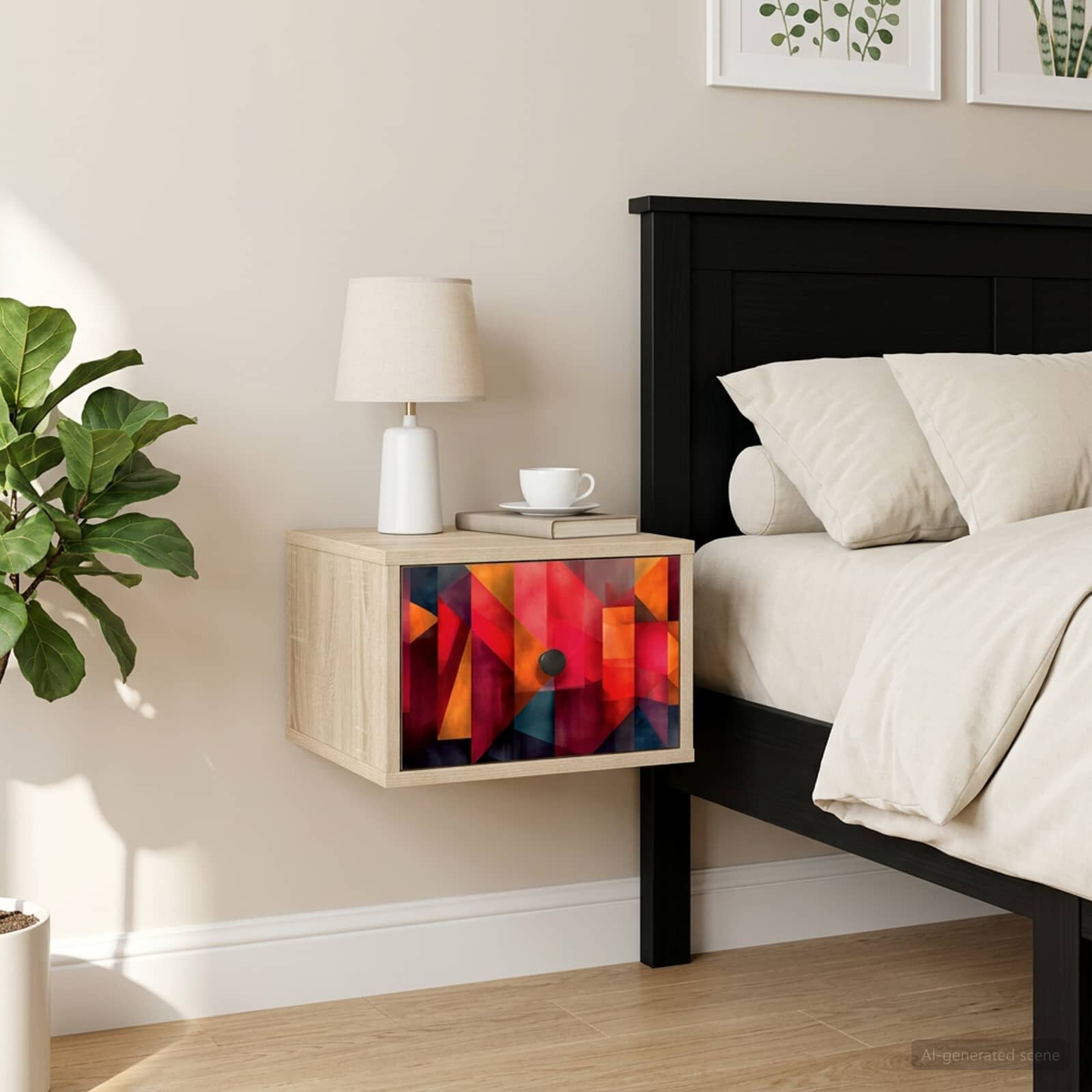 vidaXL Стенен шкаф за нощно шкафче HEESCH Дъб сонома 36 x 33 x 25 см