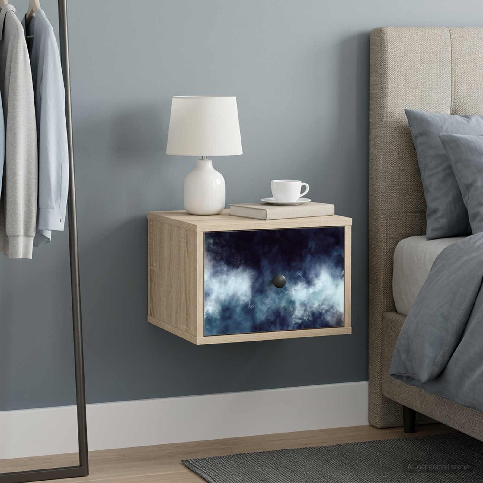 vidaXL Стенен шкаф за нощно шкафче RAALTE Дъб сонома 36 x 33 x 25 см