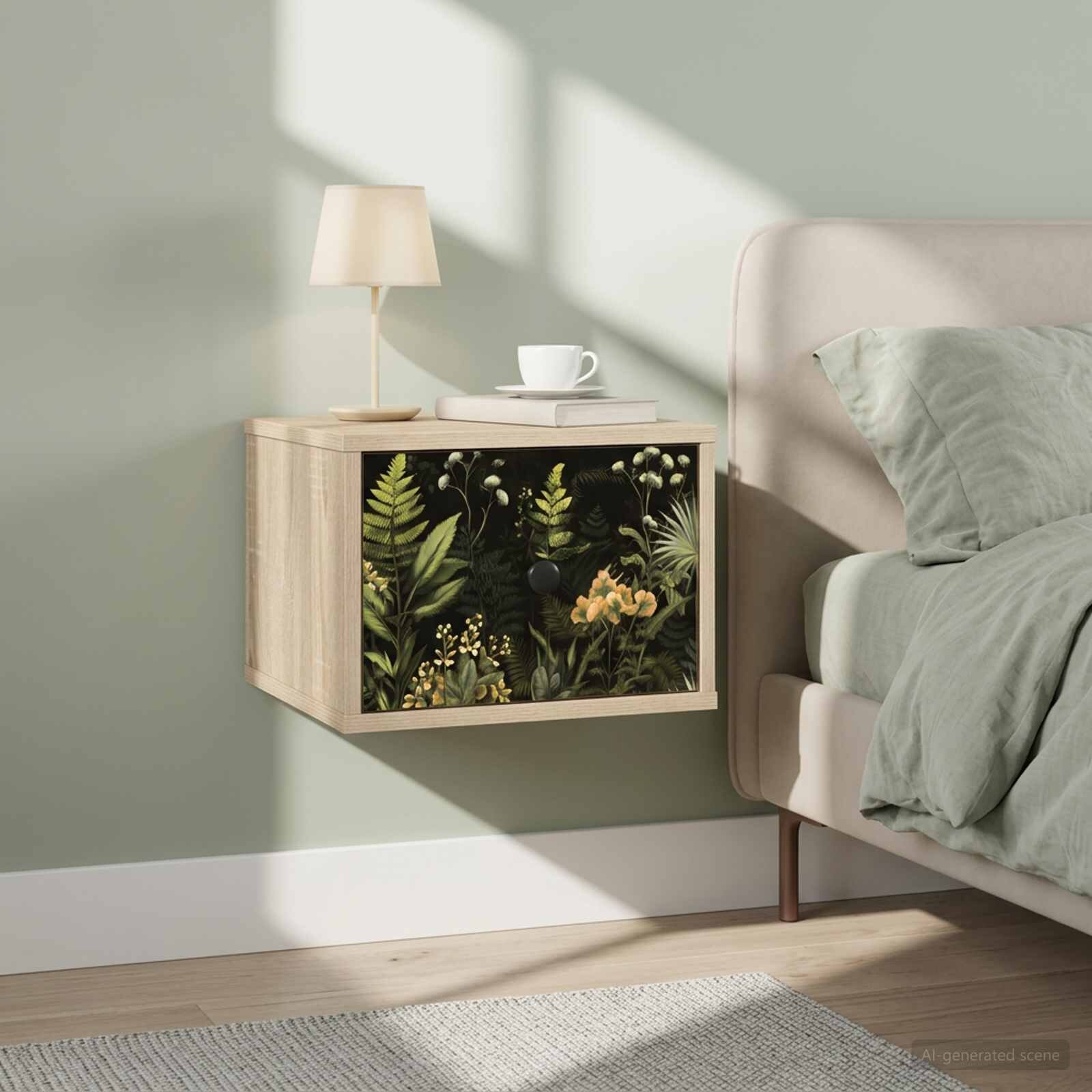 vidaXL Стенен шкаф за нощно шкафче RHENEN Дъб сонома 36 x 33 x 25 см