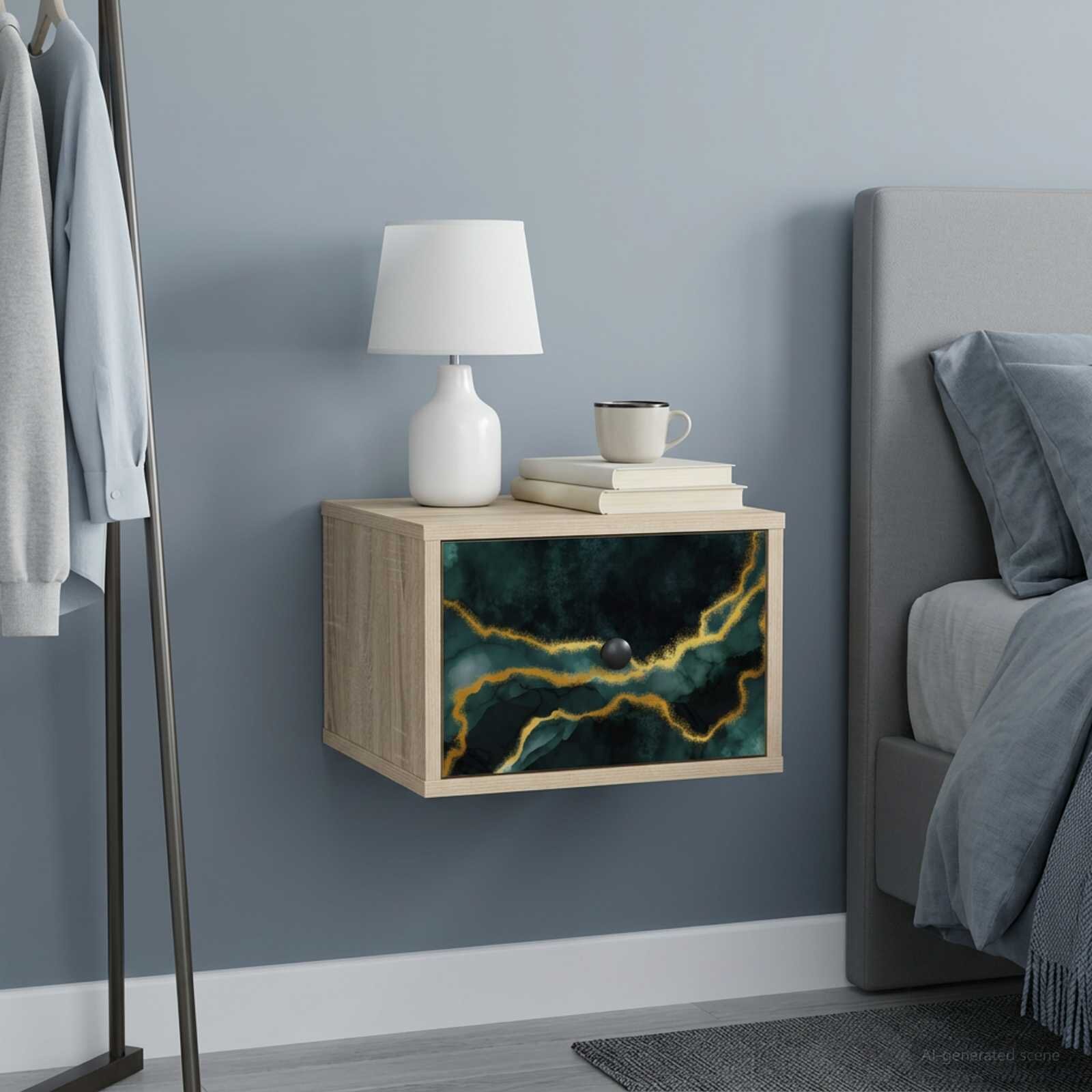 vidaXL Стенен шкаф за нощно шкафче WIJHE Дъб сонома 36 x 33 x 25 см